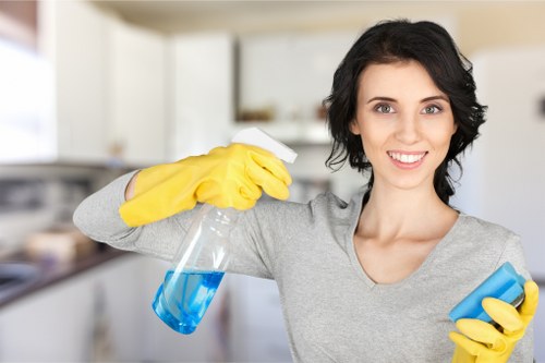 Professional post-construction cleaning in an E5 flat with careful surface detailing
