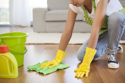 Local cleaner treating stains on a sofa in E5
